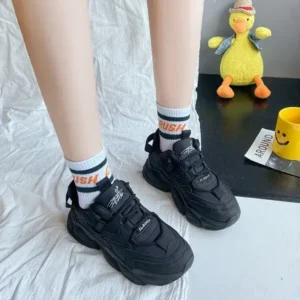 Megazoneoffers Women Fashion Platform Lace-Up Sneakers