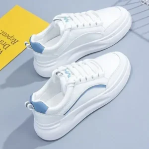 Megazoneoffers Women Fashion Round Toe Lace-Up Sneakers