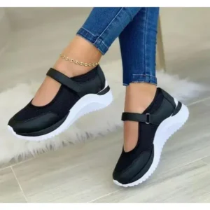 Megazoneoffers Casual Velcro Platform Plus Size Mesh Sneakers