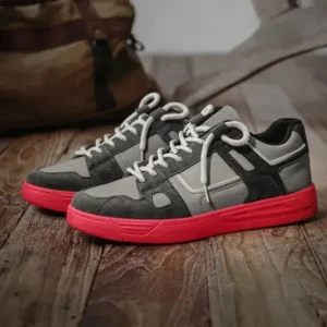 Megazoneoffers Men'S Retro Pu Stitching Sneakers