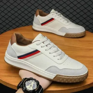 Megazoneoffers Men'S Casual Breathable Color Block Pu Sneakers