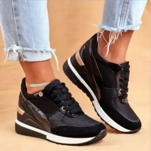 Megazoneoffers Women Bigger Sizes Stitching Design Sneakers