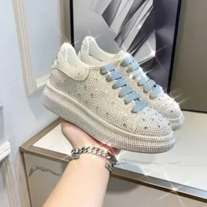 Megazoneoffers Casual Rhinestone Platform Sneakers