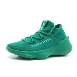 Megazoneoffers Couple Fashion Lace Up Design Knitted Mesh Breathable Sneakers