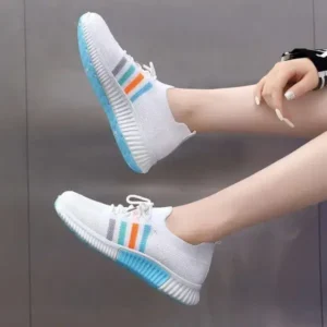 Megazoneoffers Women Casual Sports Lace Up Design Mesh Breathable Sneakers