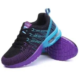 Megazoneoffers Women Fashion Casual Lace Up Design Mesh Breathable Air Cushion Shock Absorbing Sneakers