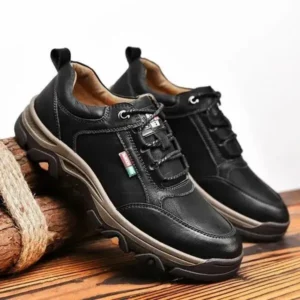 Megazoneoffers Men Fashion Breathable Pu Boarded Sneakers