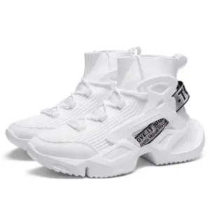 Megazoneoffers Men'S Fashion Platform White High Top Sneakers