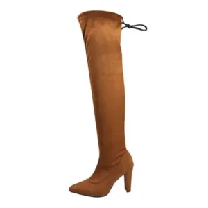 Megazoneoffers Women Fashion Plus Size Solid Color Over The Knee Boots