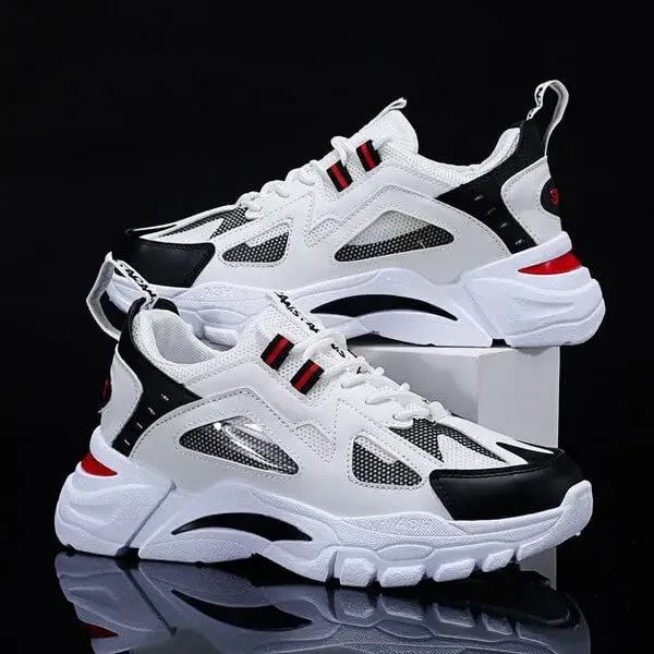 Megazoneoffers Men Spring Autumn Fashion Casual Colorblock Mesh Cloth Breathable Lightweight Rubber Platform Shoes Sneakers