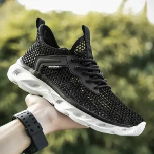 Megazoneoffers Men Fashion Breathable Mesh Hollow Lightweight Sports Shoes