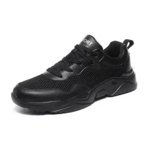 Megazoneoffers Men Fashion Pu Mesh Breathable Sneakers