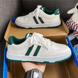 Megazoneoffers Men'S Fashion Breathable Pu Low Top Sneakers