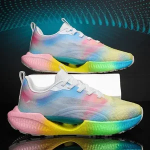 Megazoneoffers Men'S Casual Gradient Color Shock-Absorbing Track And Field Racing Running Sneakers