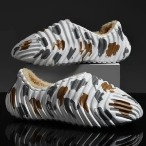 Megazoneoffers Men'S Fashion Camouflage Coconut Shape Fleece Warm Plush Shoes