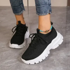 Megazoneoffers Women Fashionable Thick-Soles Breathable Sneakers