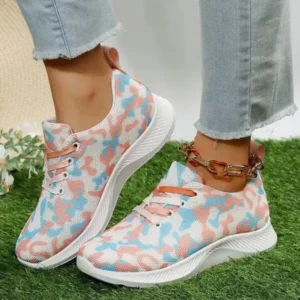 Megazoneoffers Summer Women Fashion Breathable Casual Colorful Printed Sneakers