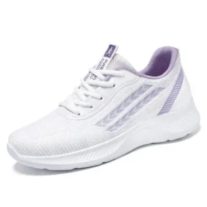 Megazoneoffers Women Fashion Plus Size Mesh Breathable Lace-Up Sneakers