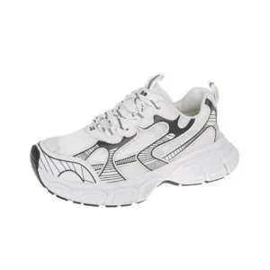 Megazoneoffers Women Fashion Distinctive Color Changing Lace-Up Comfortable Breathable Thick-Soled Sneakers