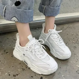 Megazoneoffers Women Fashion Casual Mesh Breathable Thick-Soled Sneakers