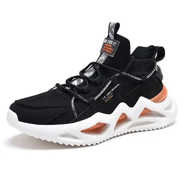 Megazoneoffers Men Spring Autumn Fashion Casual Colorblock Mesh Cloth Breathable Rubber Platform Shoes Sneakers