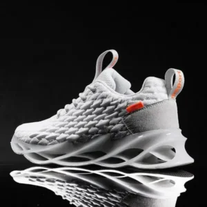 Megazoneoffers Men Casual Fish Scale Solid Color Air Cushion Breathable Sneakers