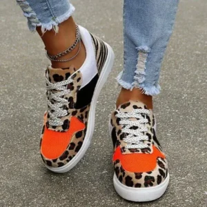 Megazoneoffers Fashionable Round Toe Lace-Up Sneakers