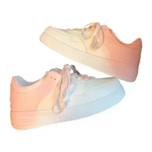 Megazoneoffers Women Fashion Round Toe Gradient Platform Sneakers