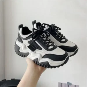 Megazoneoffers Women Fashion Solid Color Platform Casual Sneakers